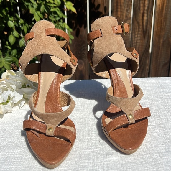 HERVE LEGER Suede / Leather Platform Sandal, Size 8.5. 🤎 - Picture 3 of 17